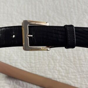 Mitty Italian Style Leather Faux Croc Alligator Embossed Men’s Belt Black 105/42
